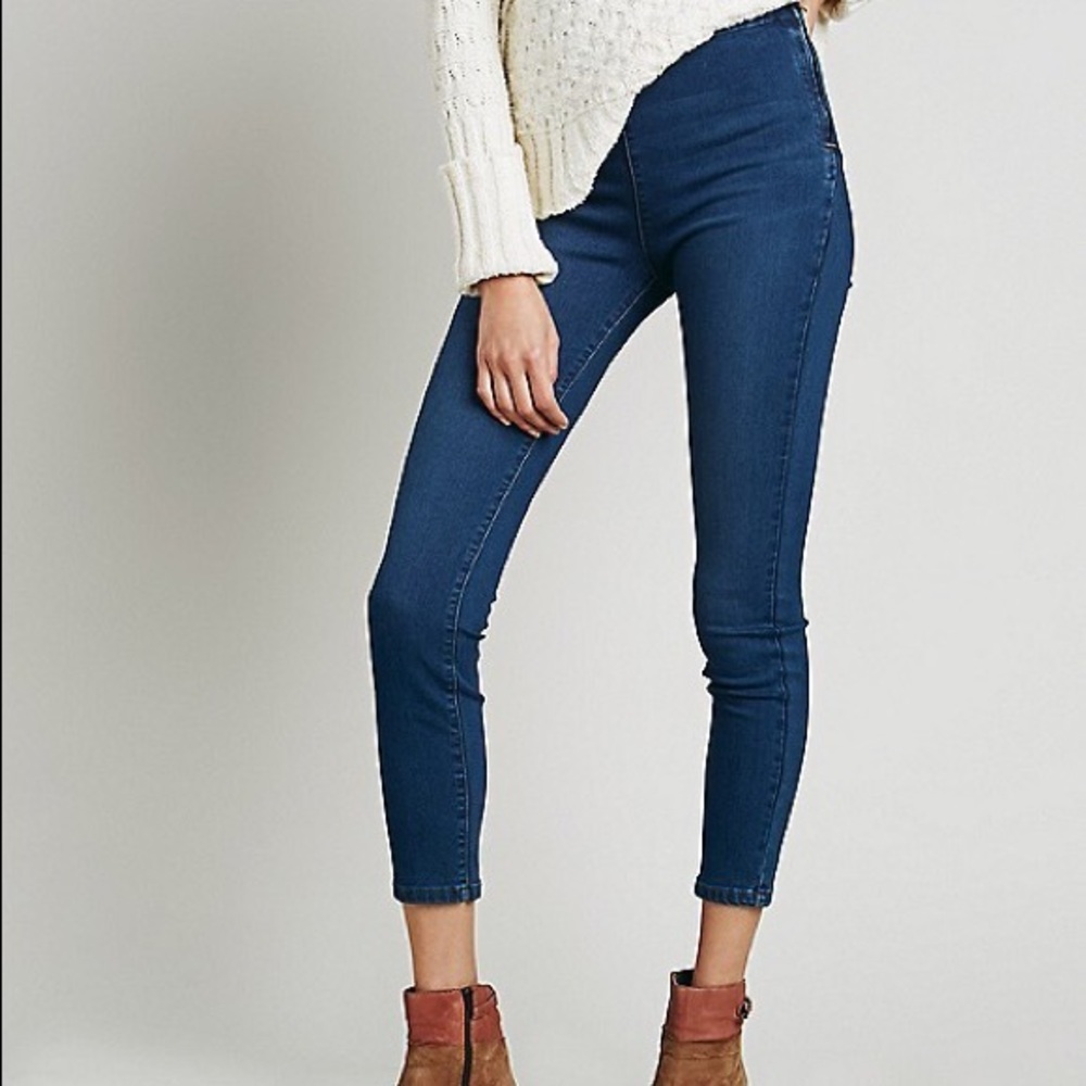 Free People Mod Side Zip High Rise Jean